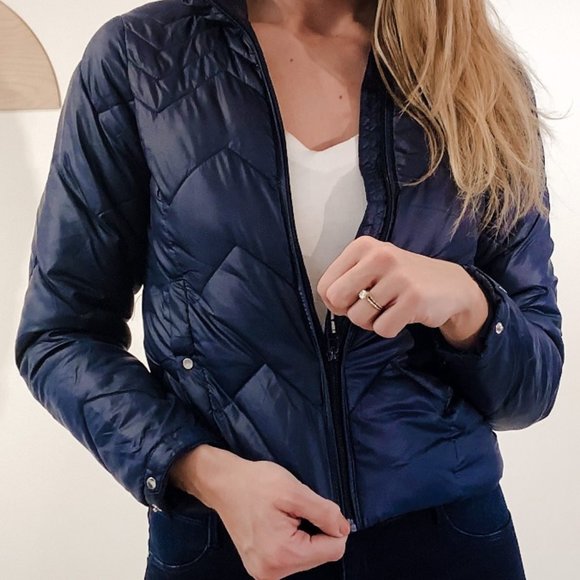 Navy Vera Moda Puffer Jacket - Picture 1 of 5